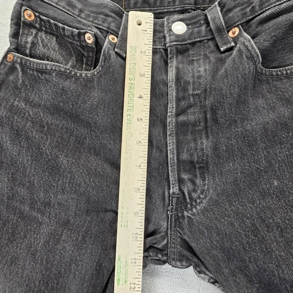VTG Levis 501 Jeans‎ Mens Black Charcoal Wash Made In USA Altered Hem Fits 28x28